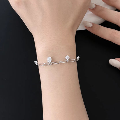 925 Sterling Silver 5A CZ Charm Bracelet DY150560 product image 4
