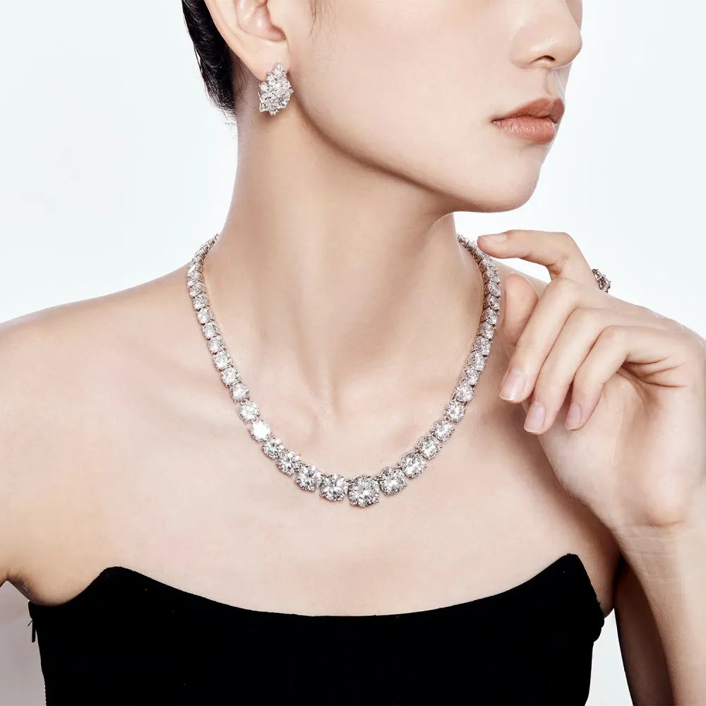 925 Sterling Silver CZ Statement Tennis Necklace product image 6
