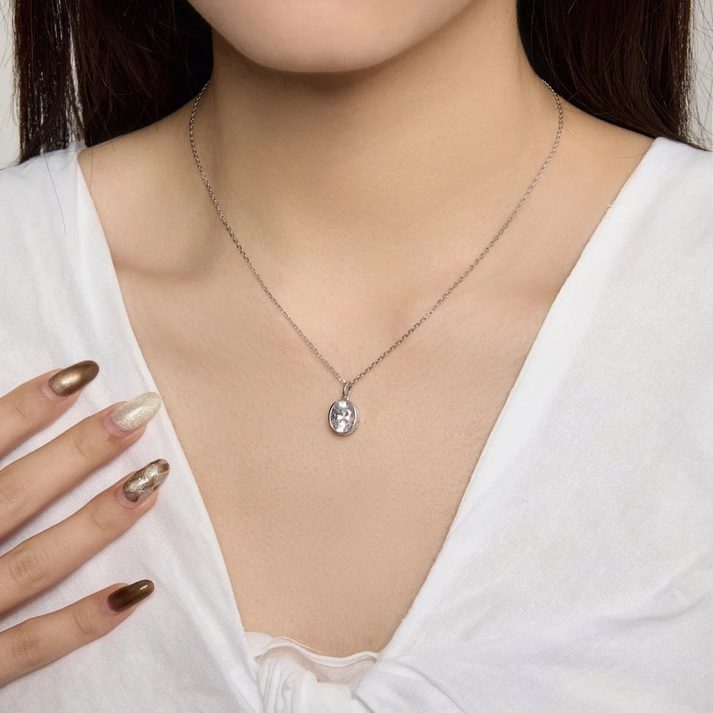 925 Silver 5A CZ Pendant Necklace DY191846 product image 6
