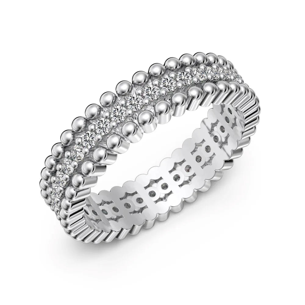 925 Sterling Silver 5A CZ Bridal Eternity Ring product image 7