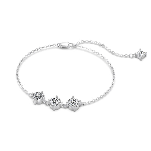 925 Sterling Silver 5A CZ Statement Charm Bracelet product image 8