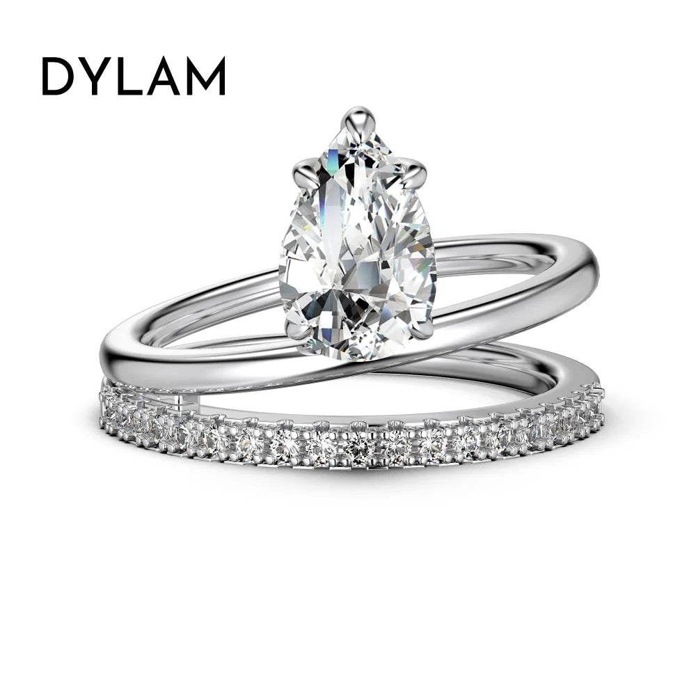 925 Silver Teardrop CZ Engagement Ring DY121021 product image 7