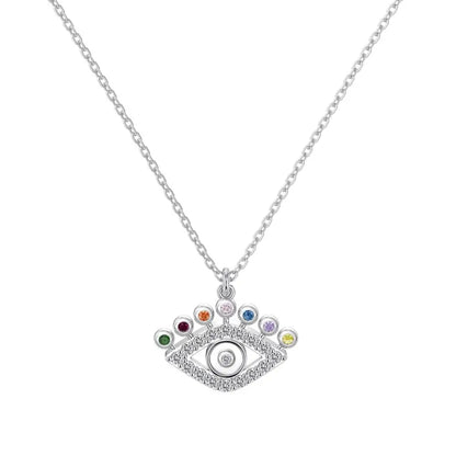 925 Sterling Silver Evil Eye CZ Pendant Necklace by KAKODIY