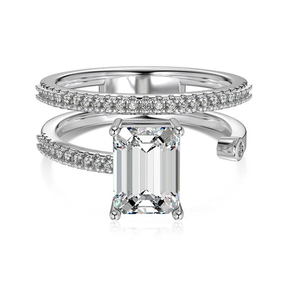 925 Silver Emerald CZ Bridal Wedding Ring DY121097 by KAKODIY