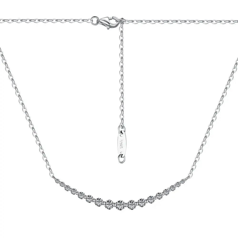 925 Sterling Silver 5A CZ Statement Chain Necklace by KAKODIY