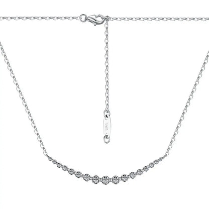 925 Sterling Silver 5A CZ Statement Chain Necklace by KAKODIY