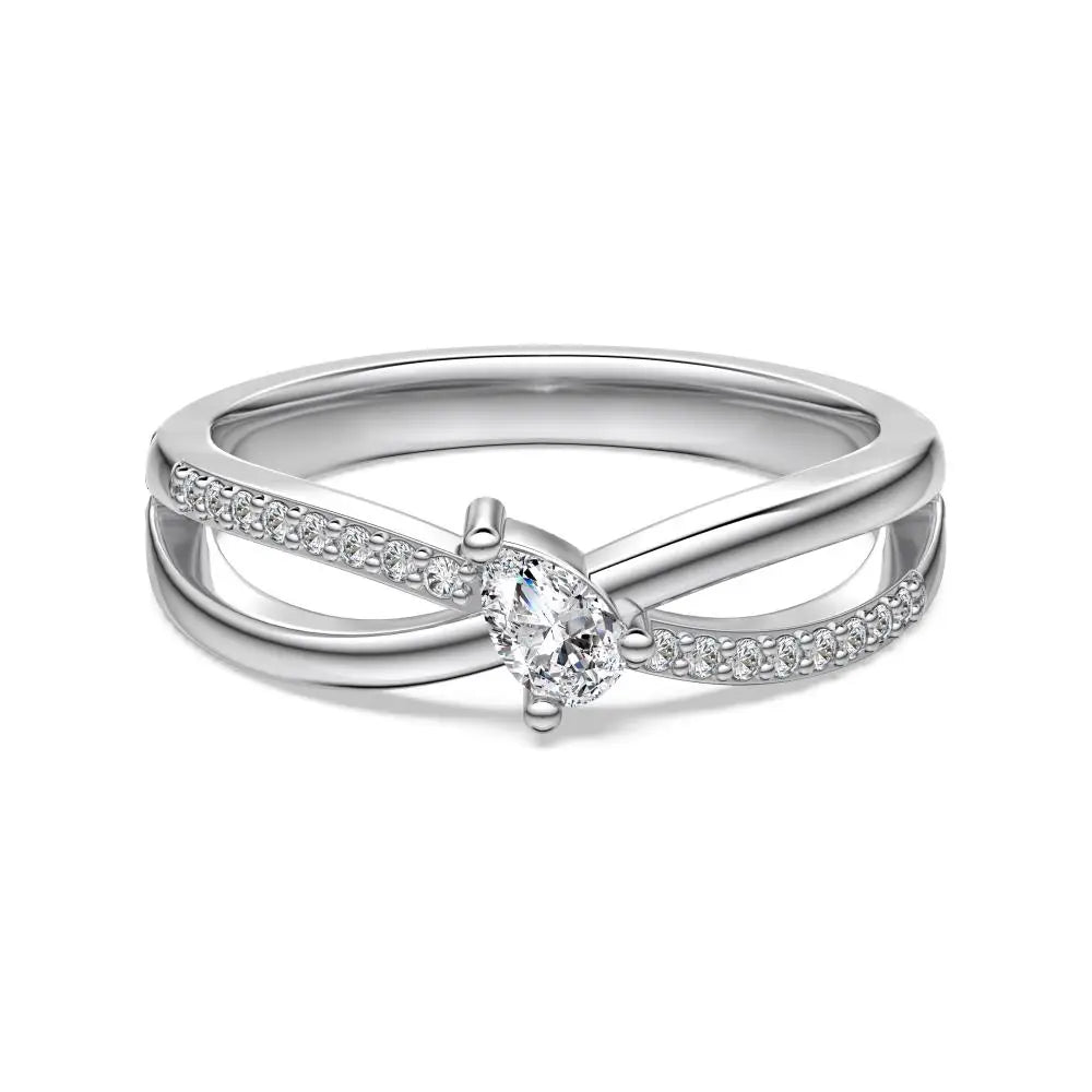 925 Silver CZ Bridal Engagement Ring DY121256 product image 7