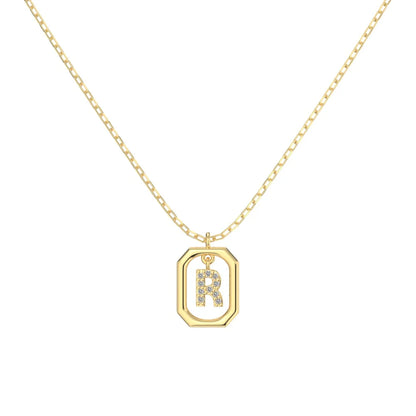 925 Sterling Silver R Initial CZ Necklace product image 4