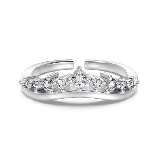 925 Sterling Silver Crown Bridal Wedding Ring product image 8
