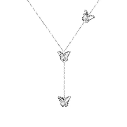 925 Sterling Silver Butterfly Necklace DY191078 product image 8