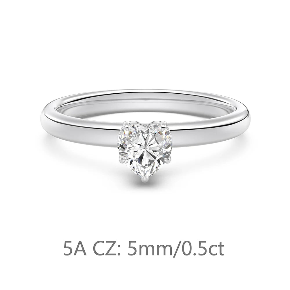 925 Sterling Silver Heart CZ Wedding Ring product image 3