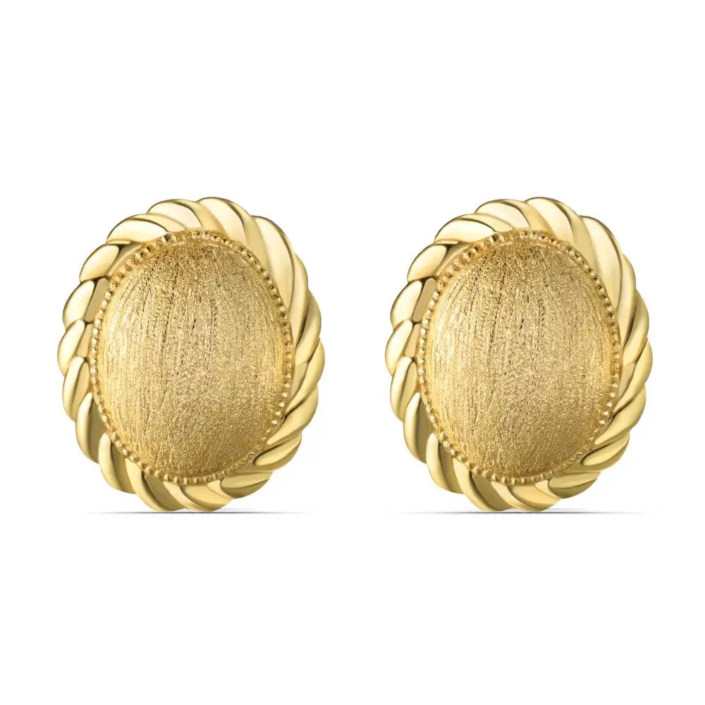 KAKODIY Jewelry Luxury Made in Italy 22K Gold Stud Earrings Women 925 Sterling Silver Oversized Earrings