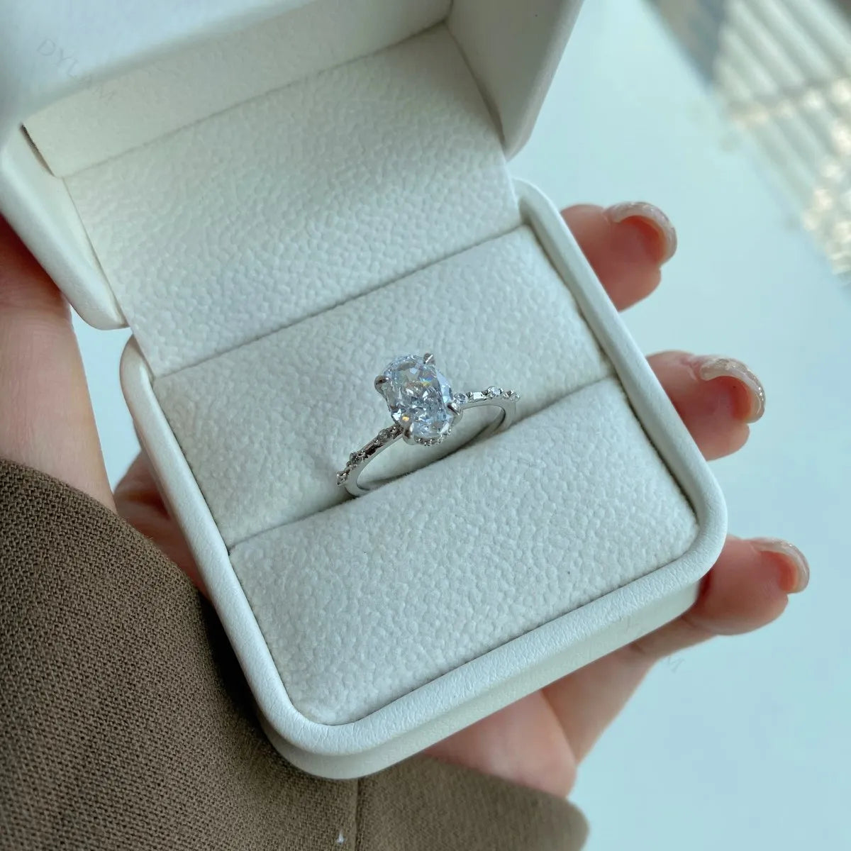 925 Silver 8A CZ Bridal Wedding Ring DY120663 product image 5
