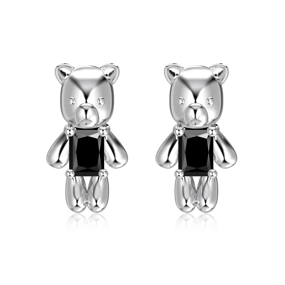 KAKODIY Cute Glamour Design Fashion Accessories Rhodium Plated 925 Sterling Silver 5A Cubic Zirconia Bear Stud Earrings Daily Life - product image 1