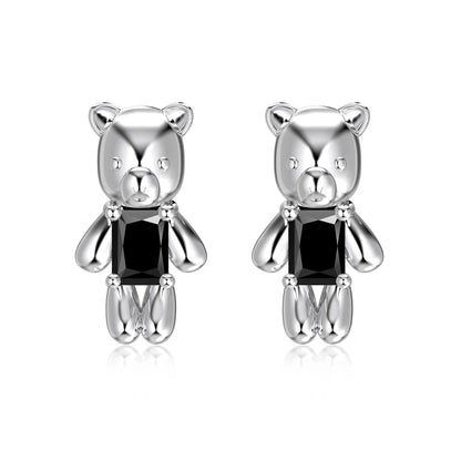 KAKODIY Cute Glamour Design Fashion Accessories Rhodium Plated 925 Sterling Silver 5A Cubic Zirconia Bear Stud Earrings Daily Life - product image 1