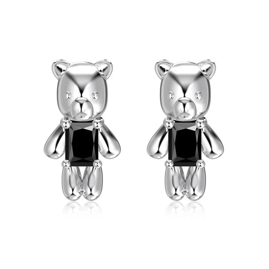 KAKODIY Cute Glamour Design Fashion Accessories Rhodium Plated 925 Sterling Silver 5A Cubic Zirconia Bear Stud Earrings Daily Life - product image 1