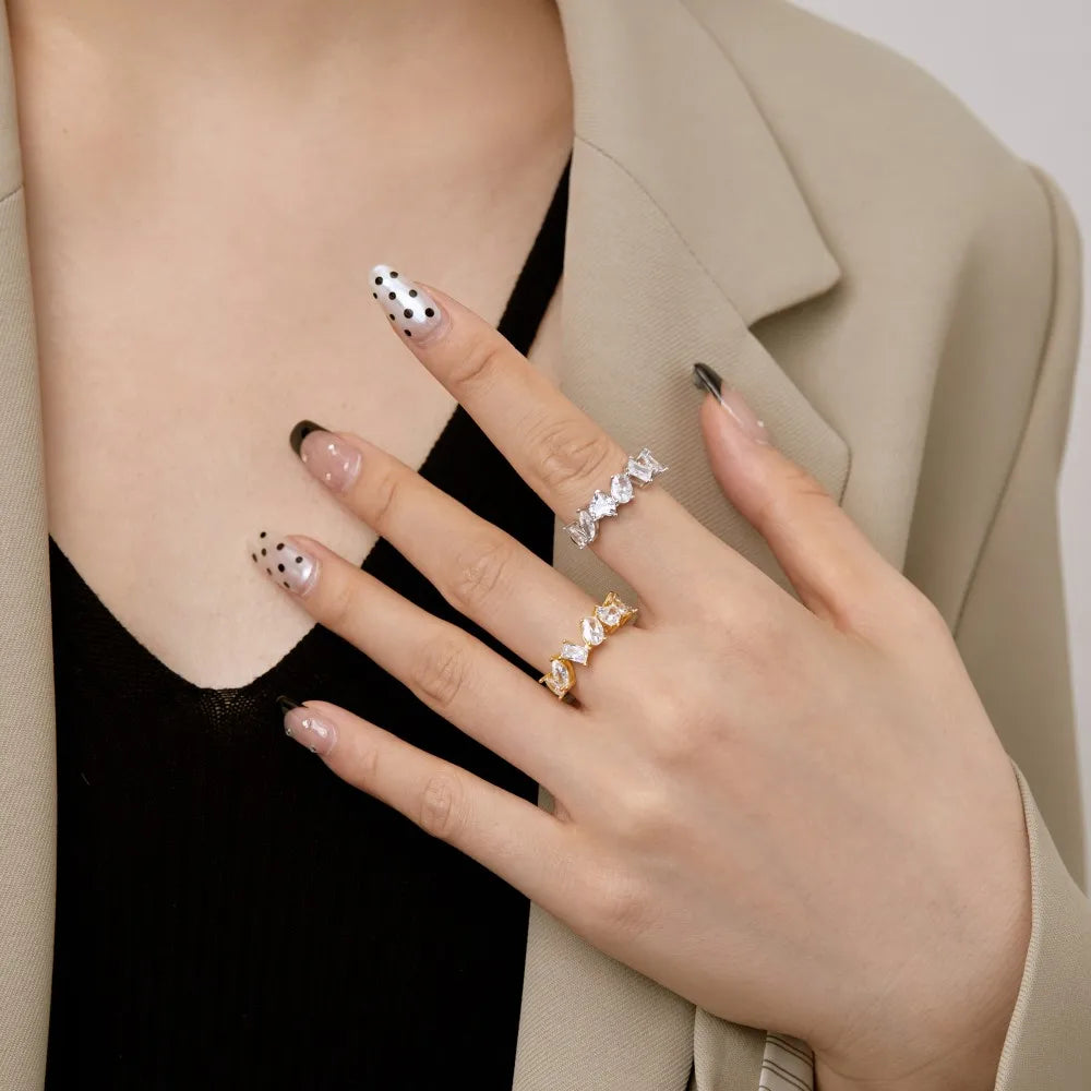 925 Silver CZ Bridal Engagement Ring DY120768 product image 5