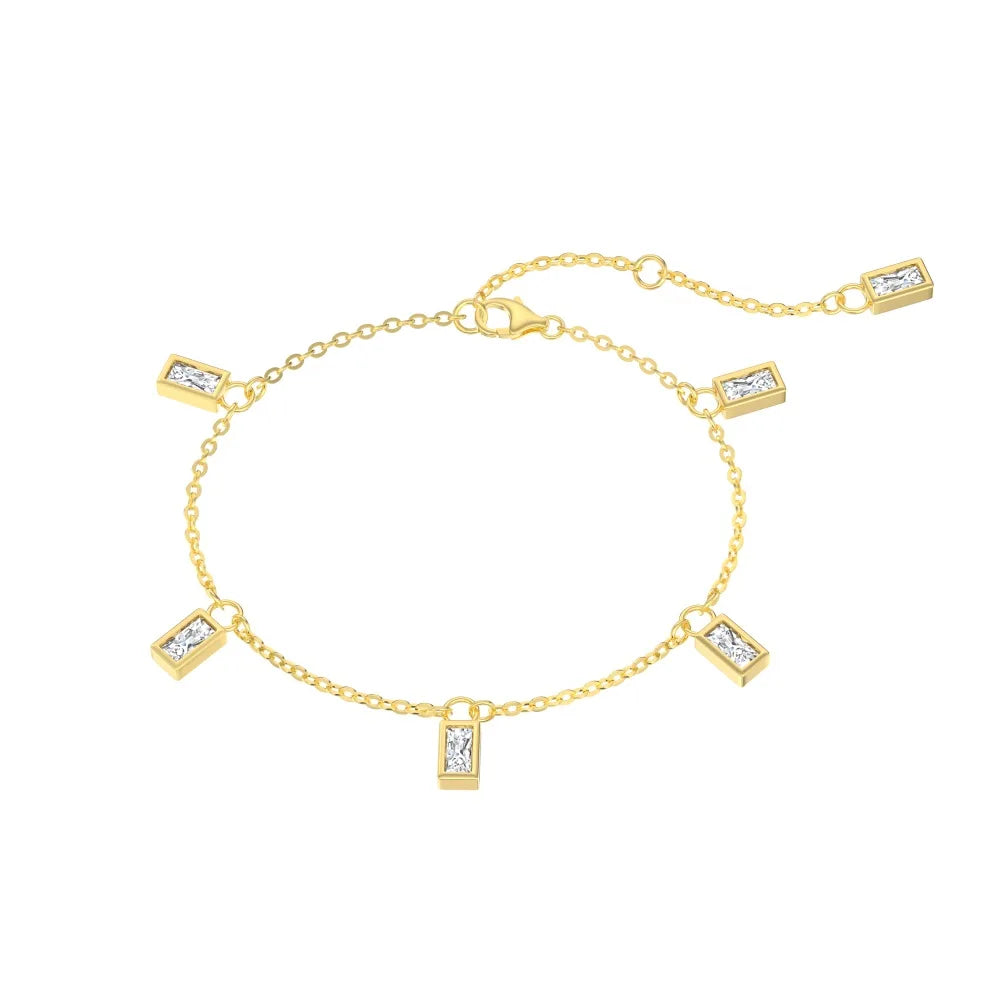 925 Sterling Silver 5A CZ Chain Bracelet DY150555 product image 8