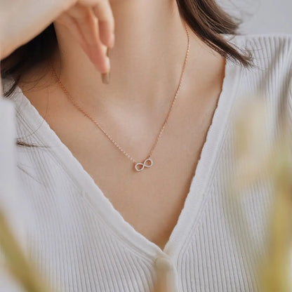 18K Gold Plated  Dainty Infinity Pendants 925 Sterling Silver Necklaces for Women Eternal Friendship Necklace Bijoux Femme Collier
