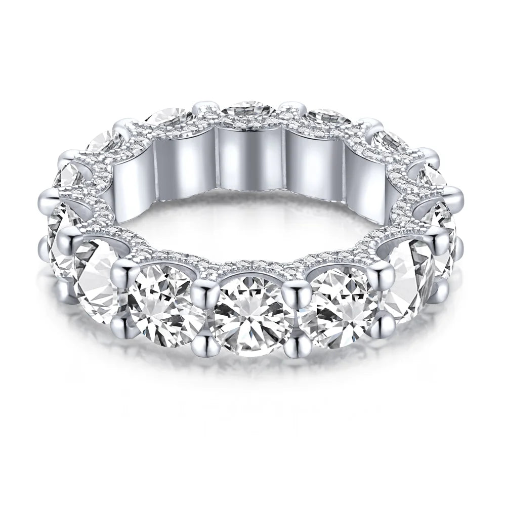 Fancy Luxury Trendy Double Layered Anniversary Diamond Engagement Wedding Bands CZ 5A S925 Rings