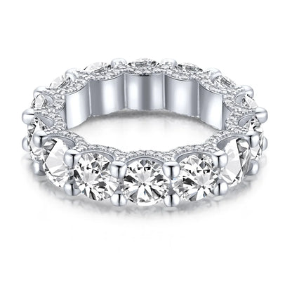 Fancy Luxury Trendy Double Layered Anniversary Diamond Engagement Wedding Bands CZ 5A S925 Rings