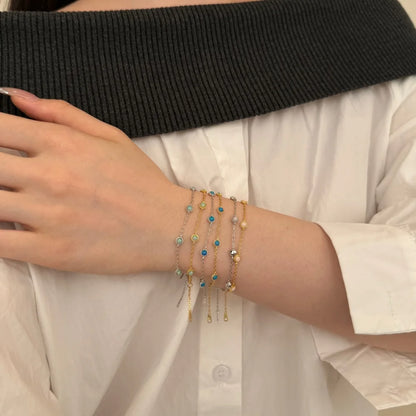 925 Sterling Silver Opal Chain Bracelet product image 2