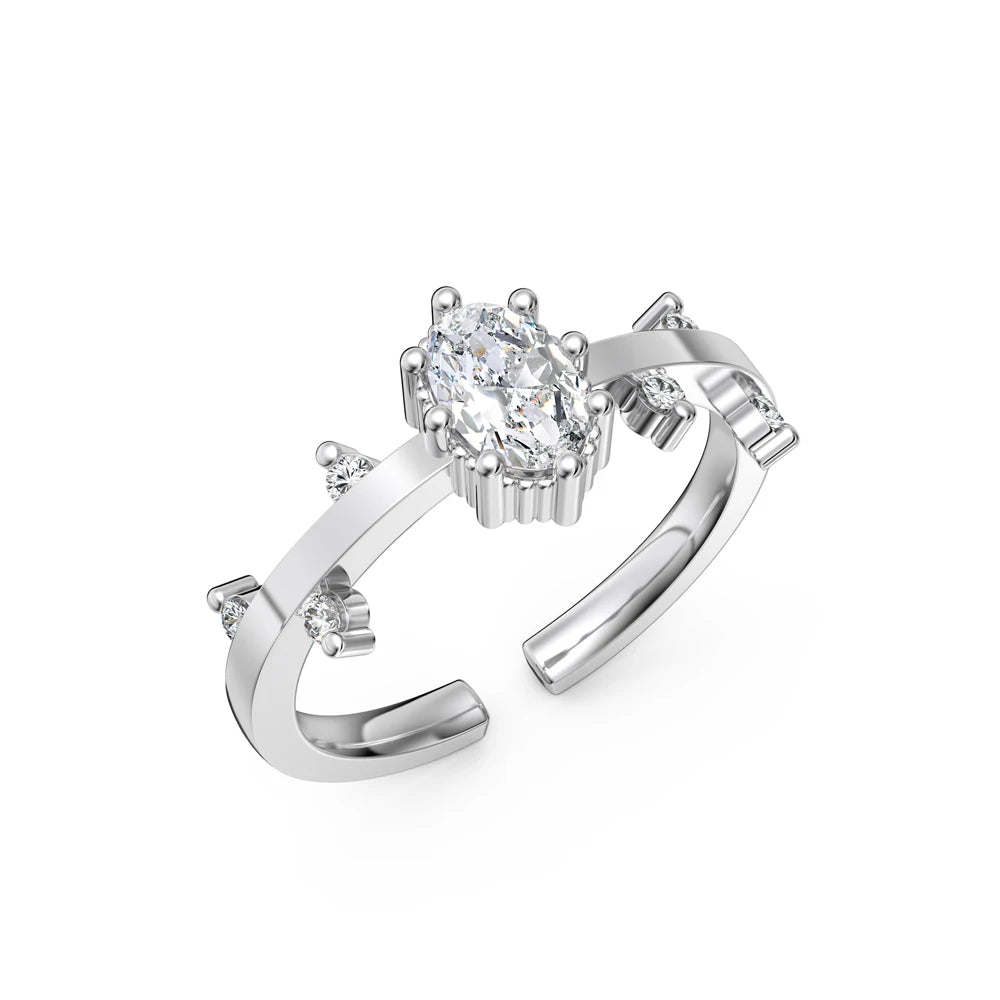 925 Silver 5A CZ Bridal Engagement Ring DY121487 product image 7