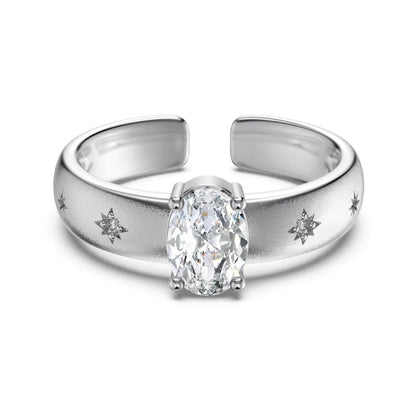 925 Sterling Silver Star CZ Engagement Ring by KAKODIY