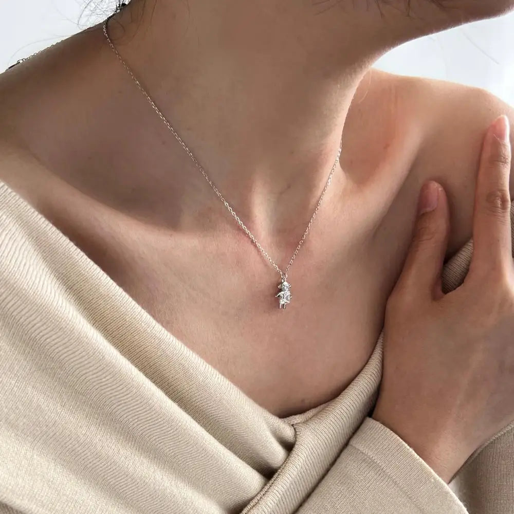 925 Silver CZ Statement Pendant Necklace DY191178 product image 2