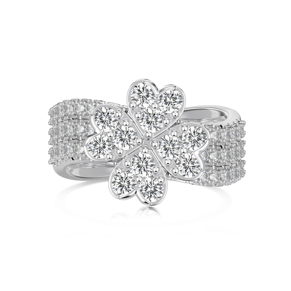925 Sterling Silver Clover Stacking Ring by KAKODIY