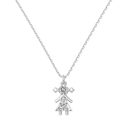 925 Silver CZ Statement Pendant Necklace DY191179 by KAKODIY
