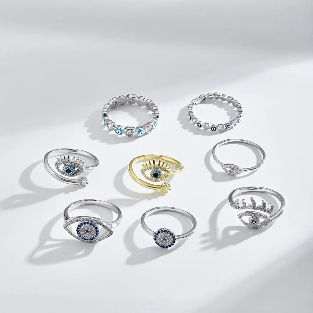 925 Sterling Silver CZ Adjustable Ring DY120717 product image 6