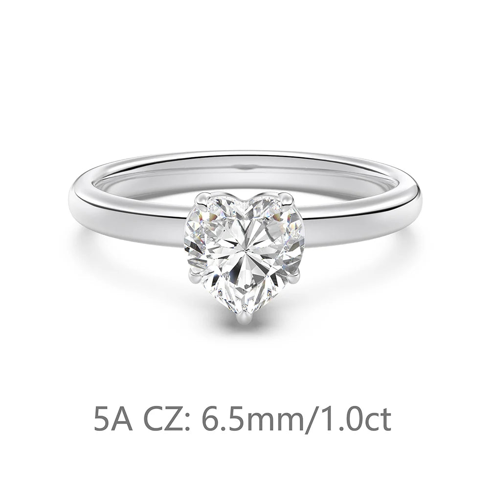 925 Sterling Silver Heart CZ Wedding Ring product image 15
