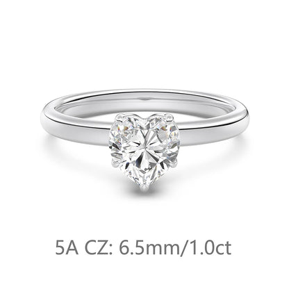 925 Sterling Silver Heart CZ Wedding Ring product image 15