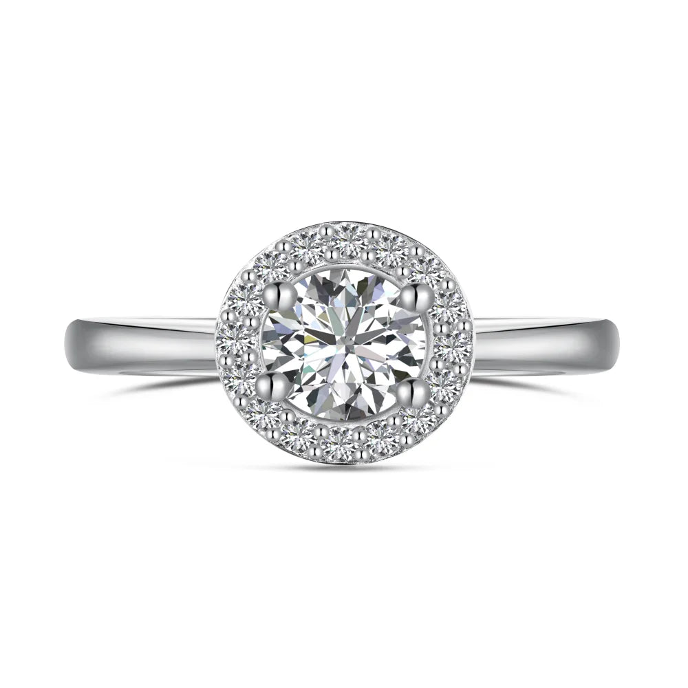Classic Design Eternity Band 925 Sterling Silver Rhodium Plated Circle 0.75 Carat 5A Grade Cubic Zirconia Bridal Rings