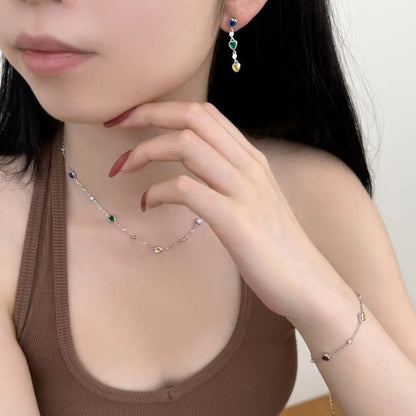 925 Sterling Silver Heart Chain Bracelet DY150632 product image 2