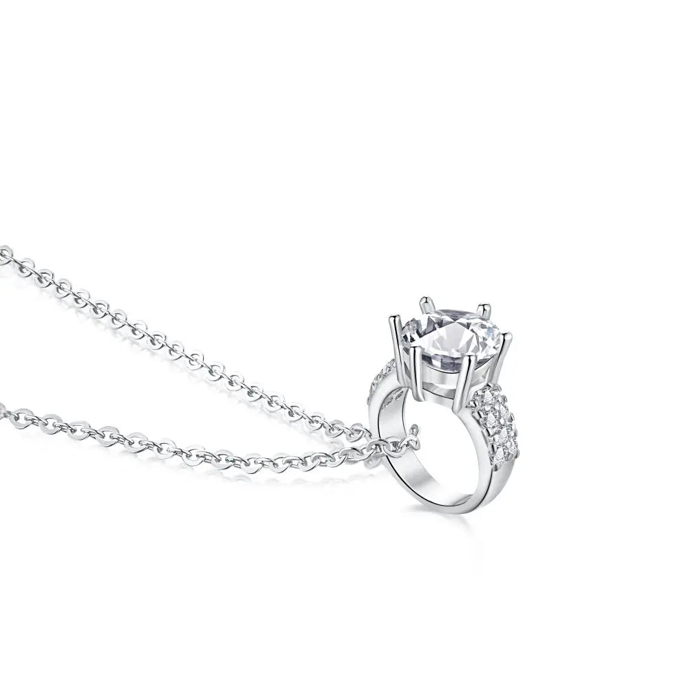 925 Sterling Silver CZ Bridal Pendant Necklace by KAKODIY