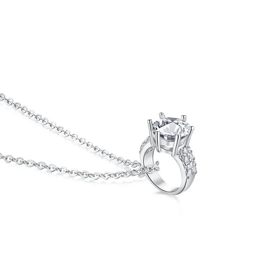 925 Sterling Silver CZ Bridal Pendant Necklace by KAKODIY