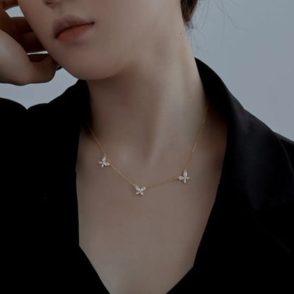 925 Silver Butterfly CZ Pendant Necklace DY190490 product image 2