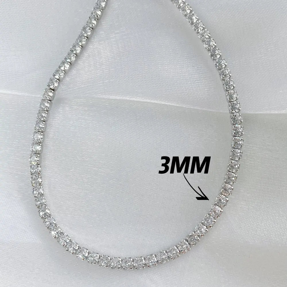 925 Sterling Silver CZ Tennis Necklace DY190148 product image 8