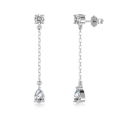 KAKODIY Fashion Fashion Design 925 Sterling Silver Earrings Tassel Pear Shape 5A Cubic Zirconia Shiny Stud Earrings Female Accessories