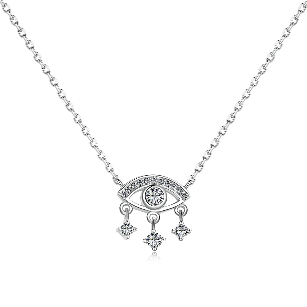 925 Sterling Silver Evil Eye Pendant Necklace by KAKODIY