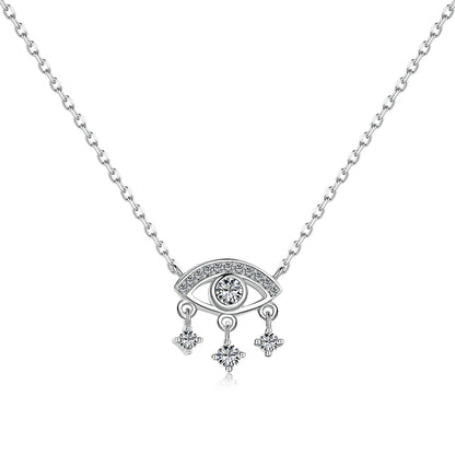 925 Sterling Silver Evil Eye Pendant Necklace by KAKODIY