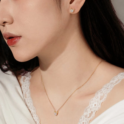 Stylish Delicate Jewelry Rhodium 18K Gold Plated Sterling Silver Link Chain 5A Zirconia Christmas Elk Pendant Necklaces
