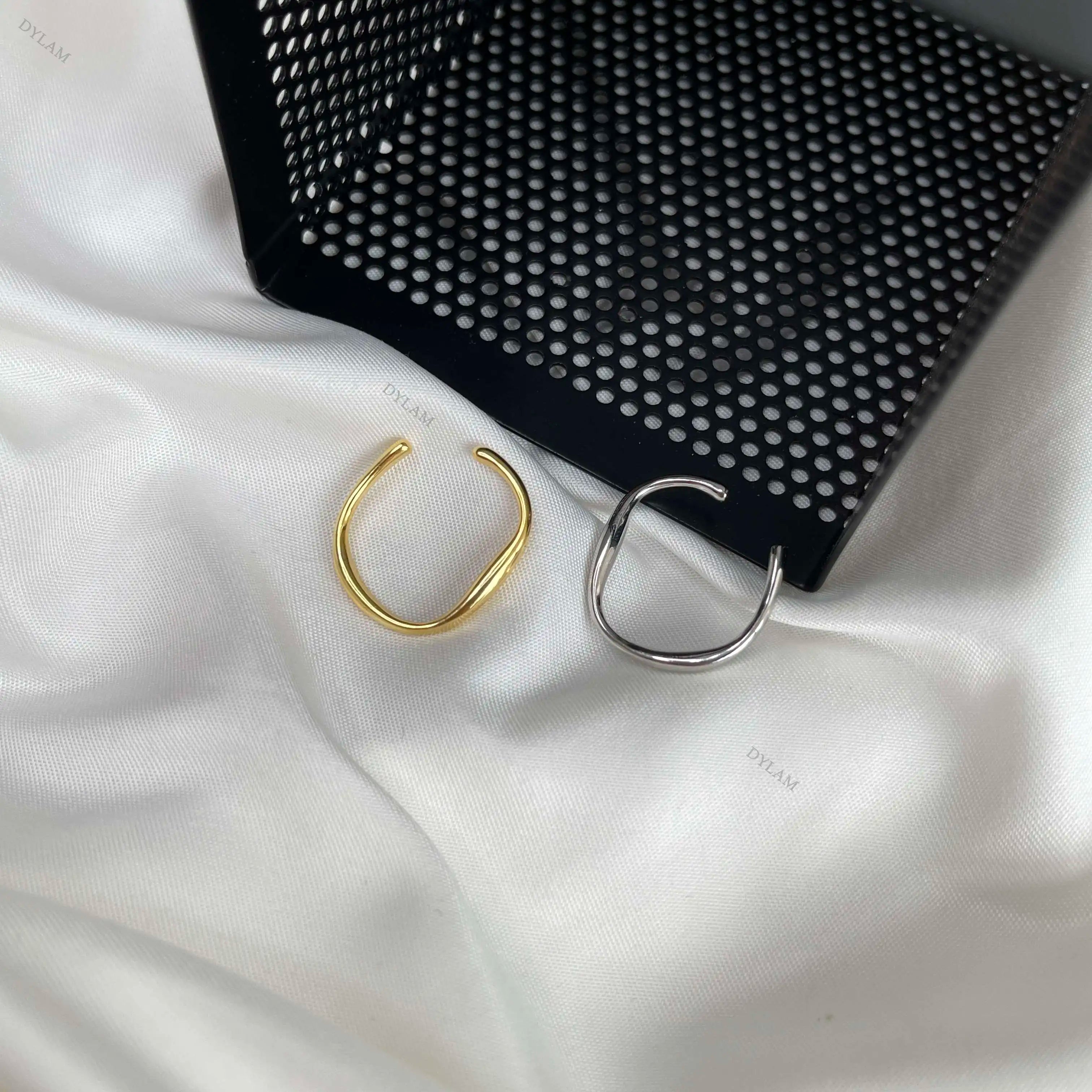 925 Silver Minimalist Adjustable Ring DY120073 product image 3