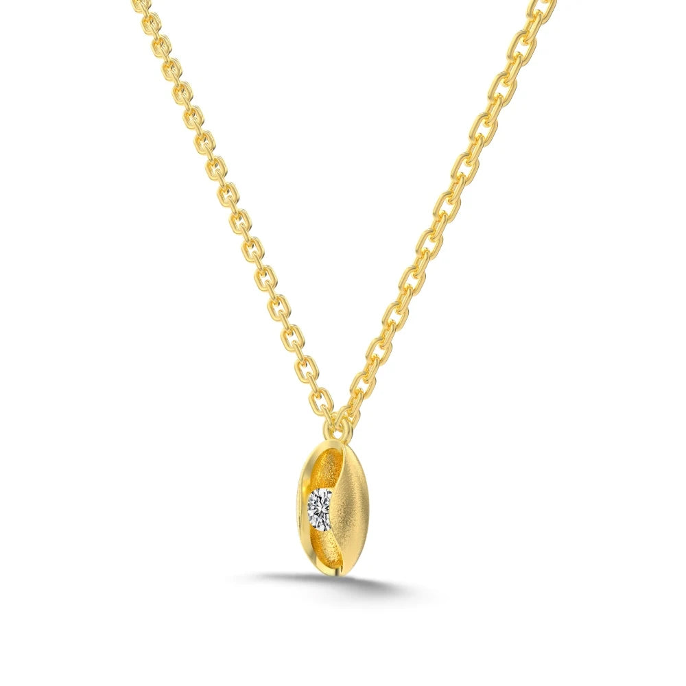 Chic Charm Design Fine Jewelry 925 Sterling Silver Link Chain Solitaire 5A Cubic Zirconia Elegance Oval Pendant Necklace