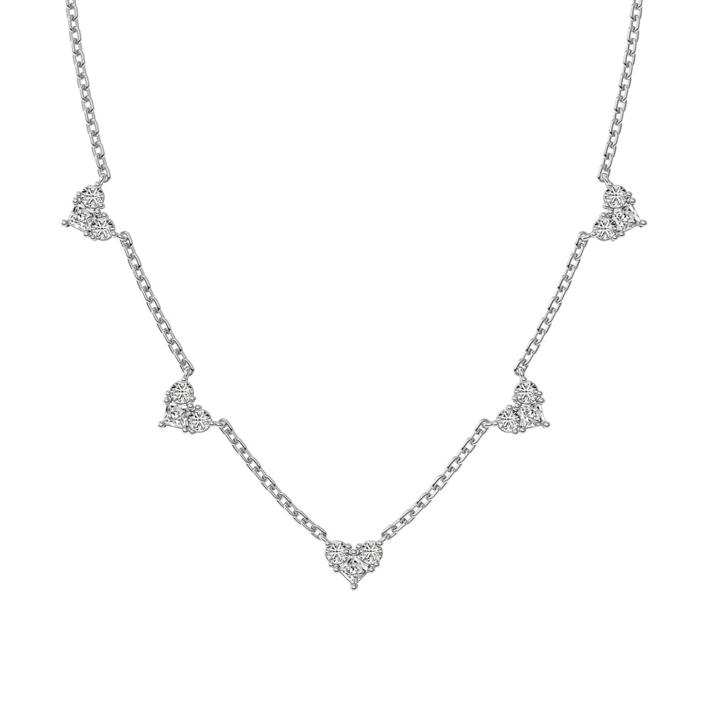 Delicate Design Wholesale S925 Silver Jewelry 18K Gold Plated Heart Pendant Necklace Cz Cubic Zirconia Necklaces for Women