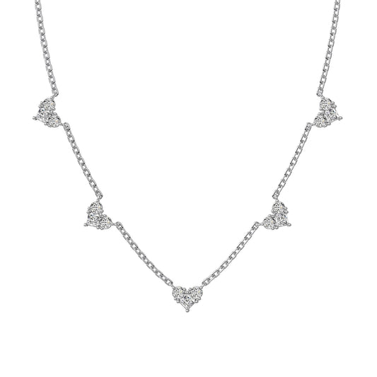 925 Silver Heart CZ Pendant Necklace DY190870 by KAKODIY