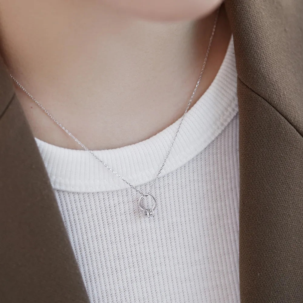925 Sterling Silver CZ Bridal Pendant Necklace product image 5