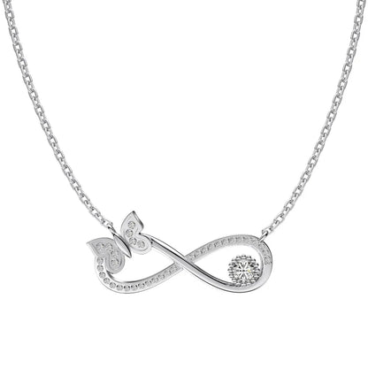 Stylish Geometric Design S925 Silver Link Chain 5A Cubic Zirconia Butterfly Number 8 Infinity Symbol Pendant Necklaces